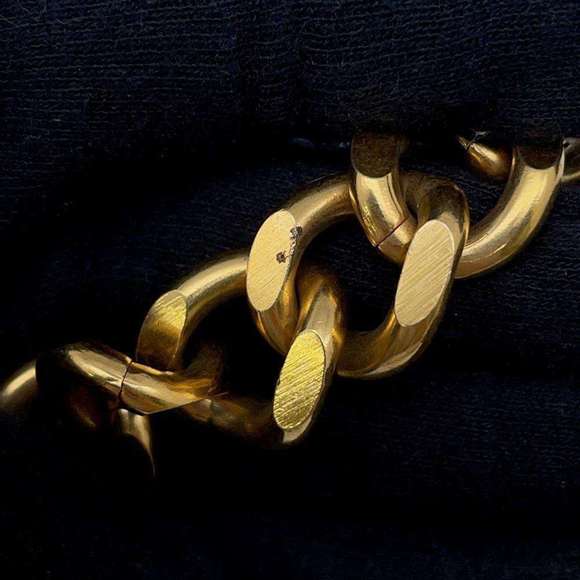 CHANEL Chain Belt Medallion Coco Mark 94P Black Gold Tone 33" France - Picture 6 of 10